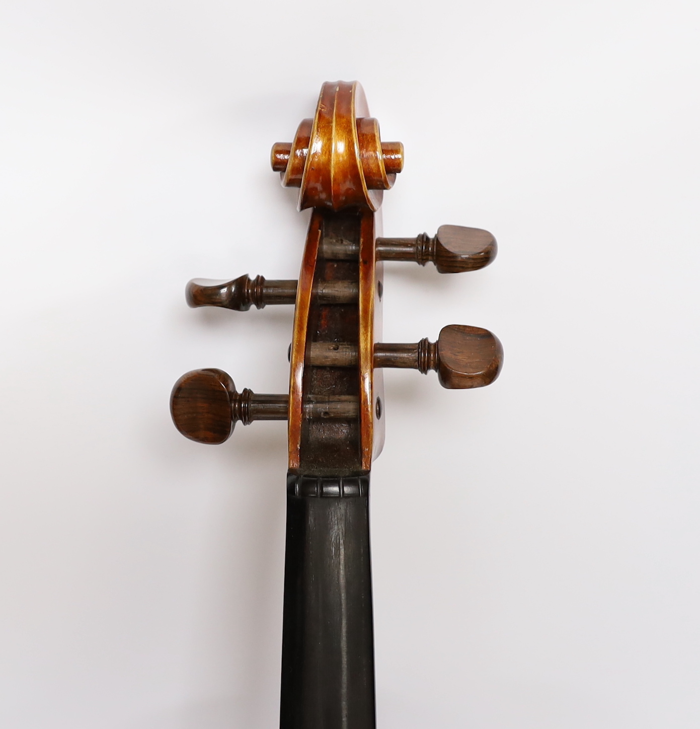 A German viola, labelled Wilhelm Nurnberger, with bow, in case. CITES